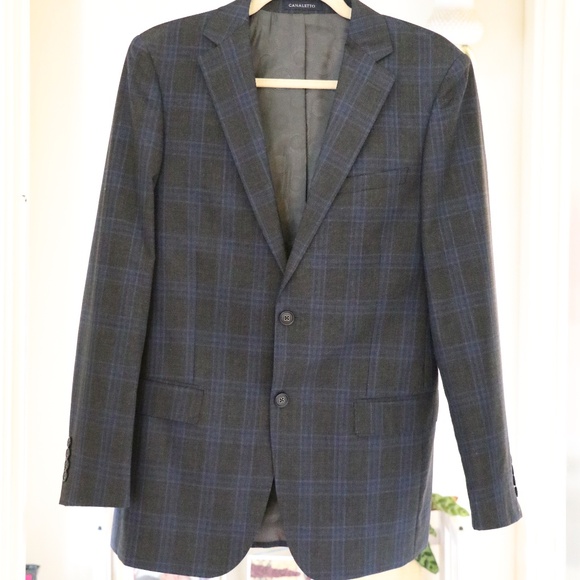 Men's Suit - Blue-pinstriped (38S), Canaletto - Made in Italy - Picture 2 of 11